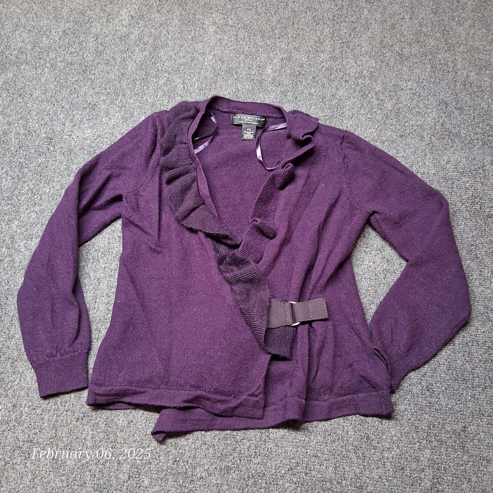 Elana Solano Italian‎ Merino Wool Open Cardigan Sweater Women Petite Medium PM